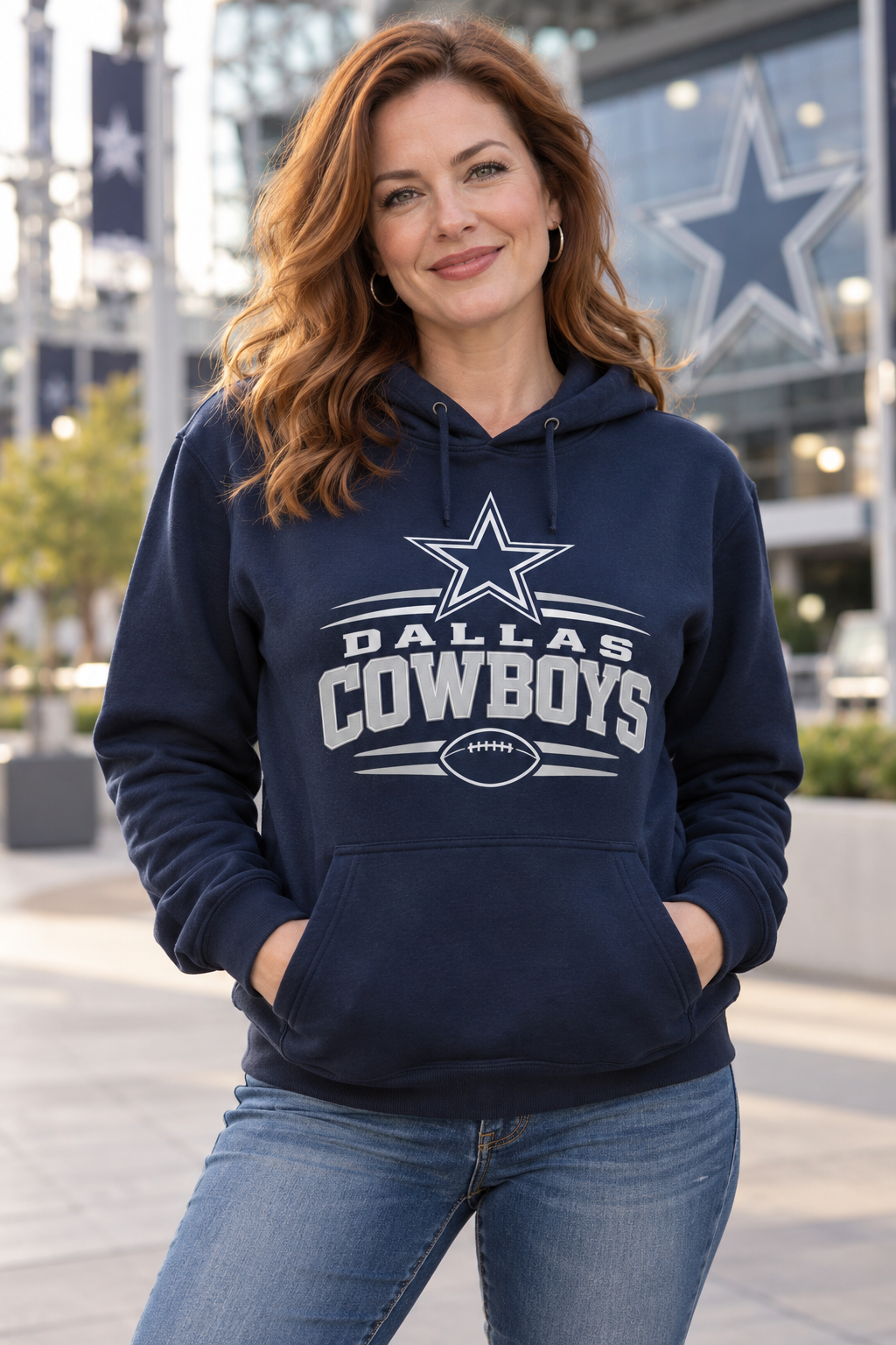Dallas Cowboys Navy Hoodie model mockup