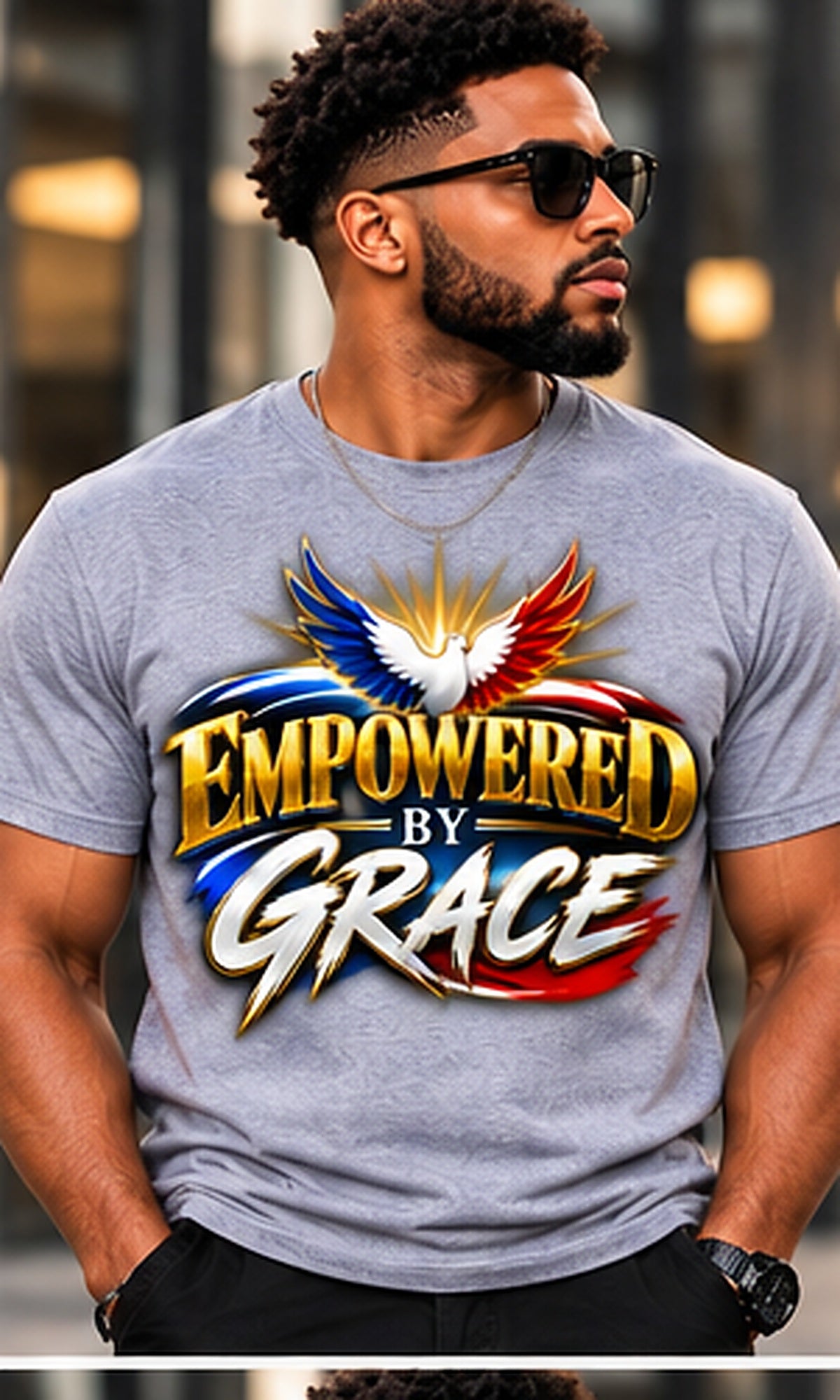 Empowered by Grace T-Shirt in Gray