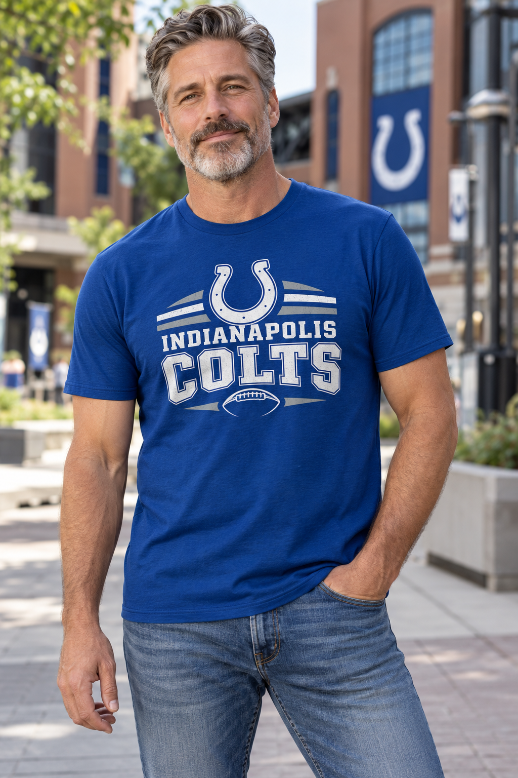 Indianapolis Colts Royal Blue T-Shirt model mockup
