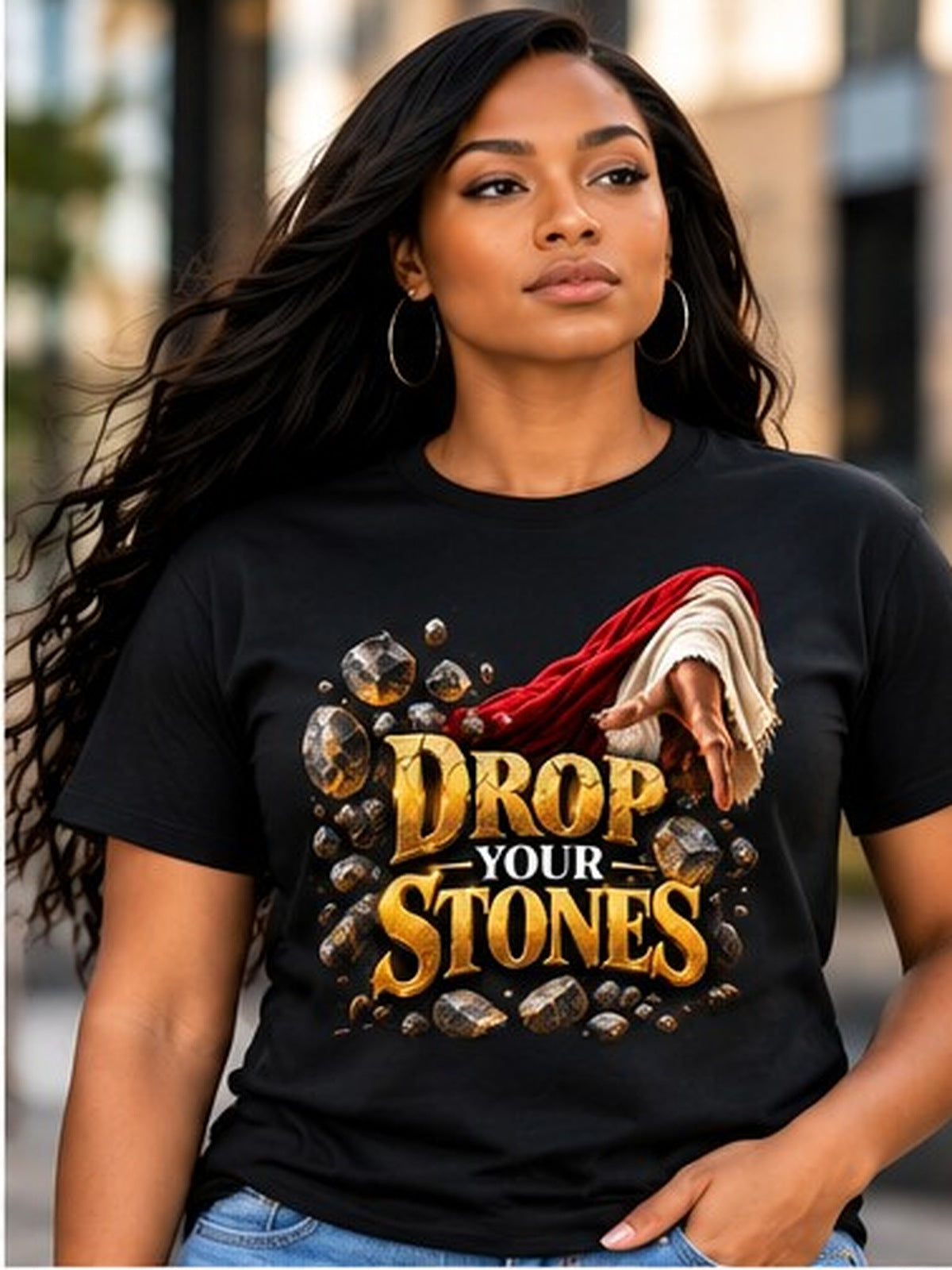 Updated stones shirt model product mockup