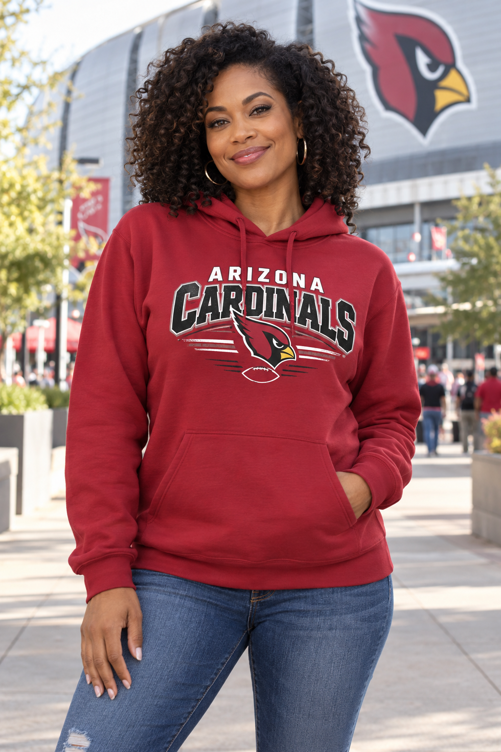 Arizona Cardinals Cardinal Red Hoodie model mockup