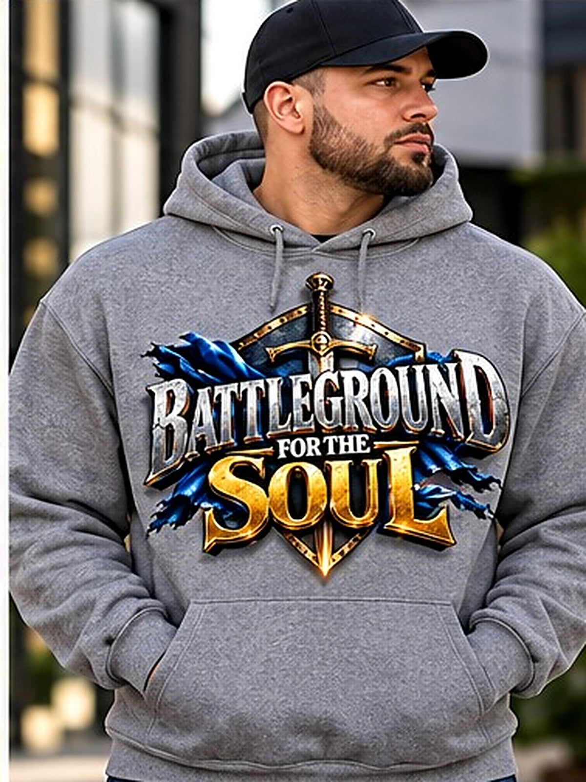 Battleground for the Soul Hoodie model mockup