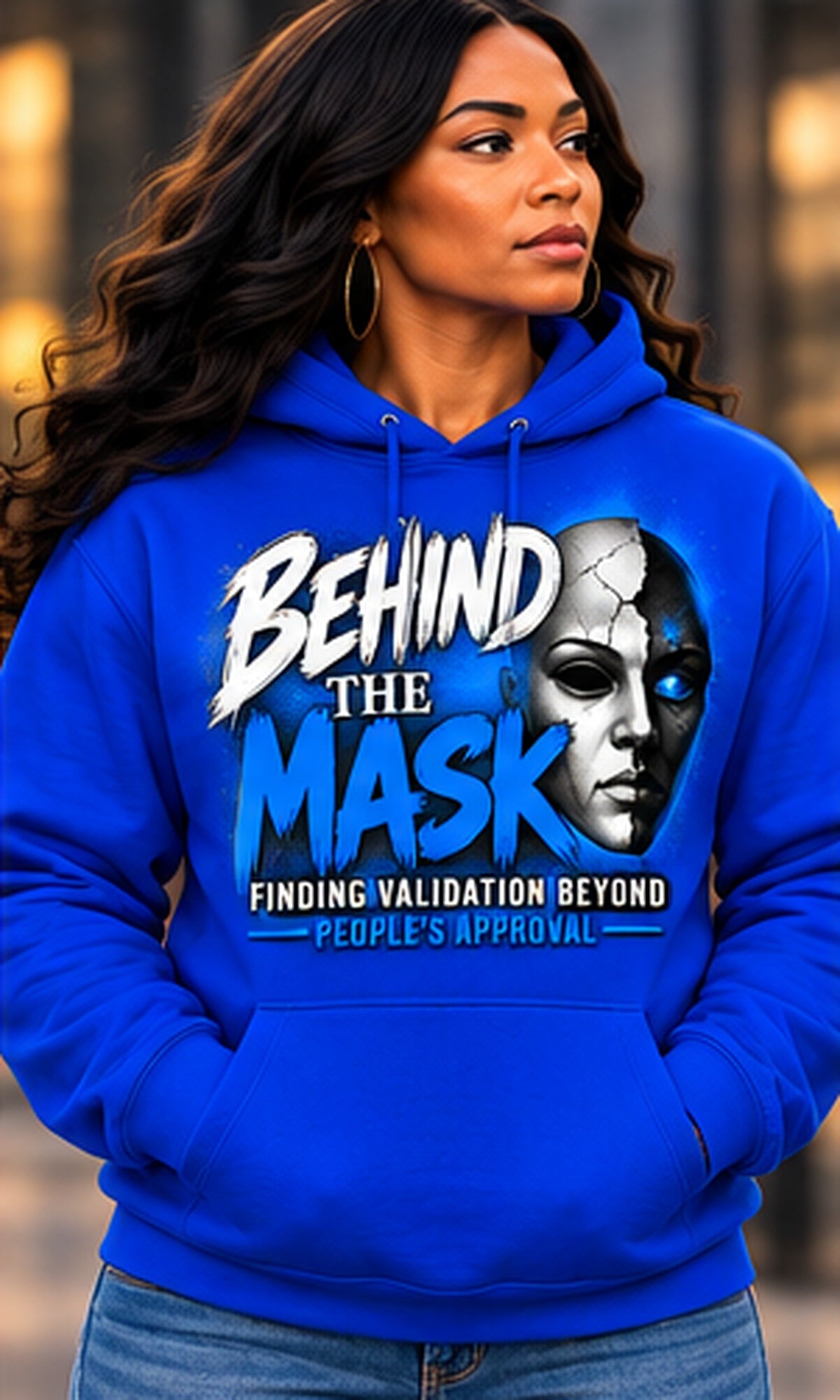 Behind the Mask Hoodie in Blue