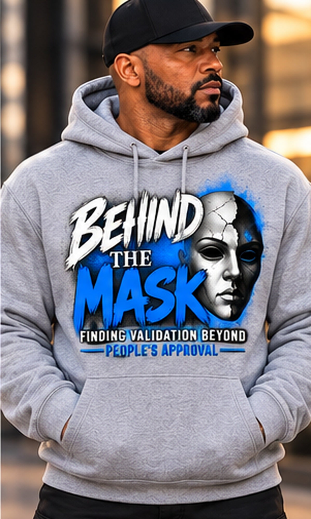Behind the Mask Hoodie in Gray