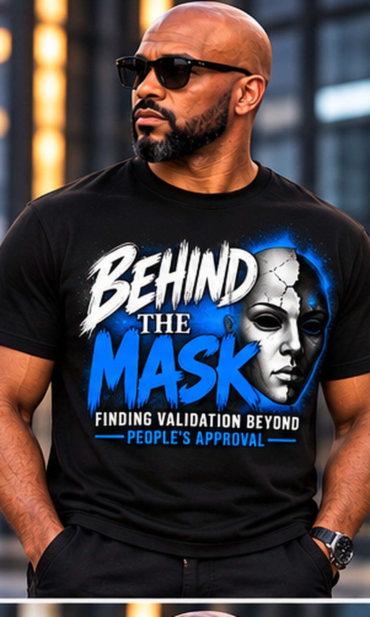 Behind the Mask T-Shirt in Black