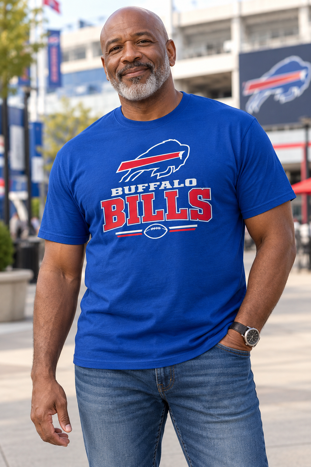 Buffalo Bills Royal Blue T-Shirt model mockup