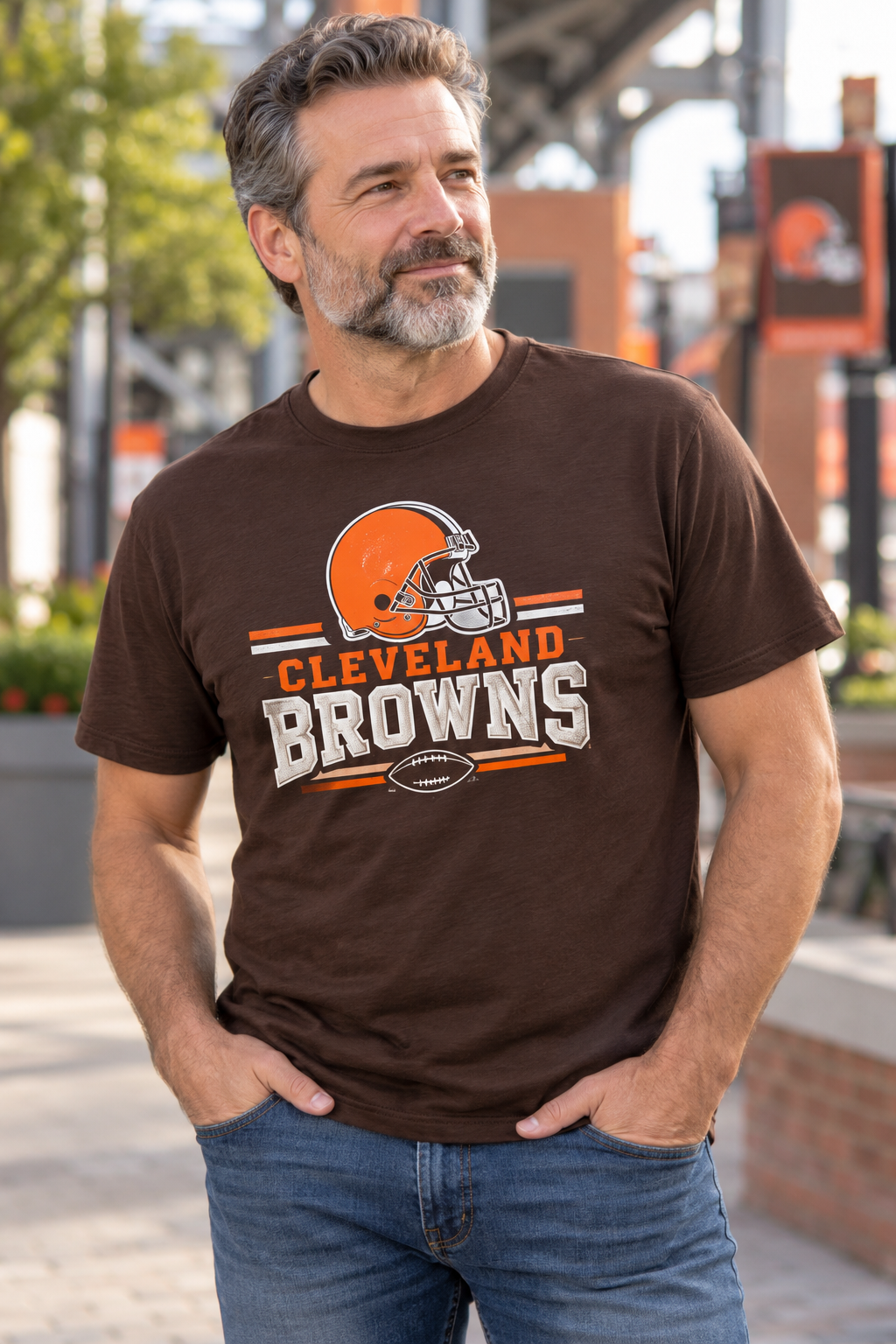 Cleveland Browns Brown T-Shirt model mockup