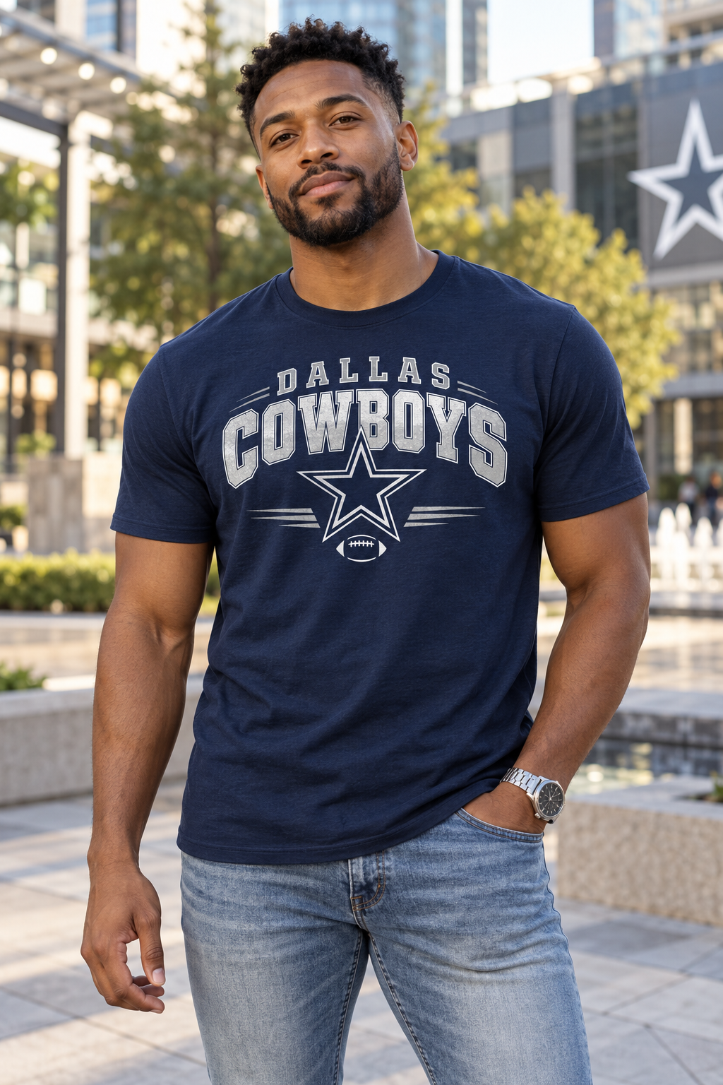 Dallas Cowboys Navy T-Shirt model mockup