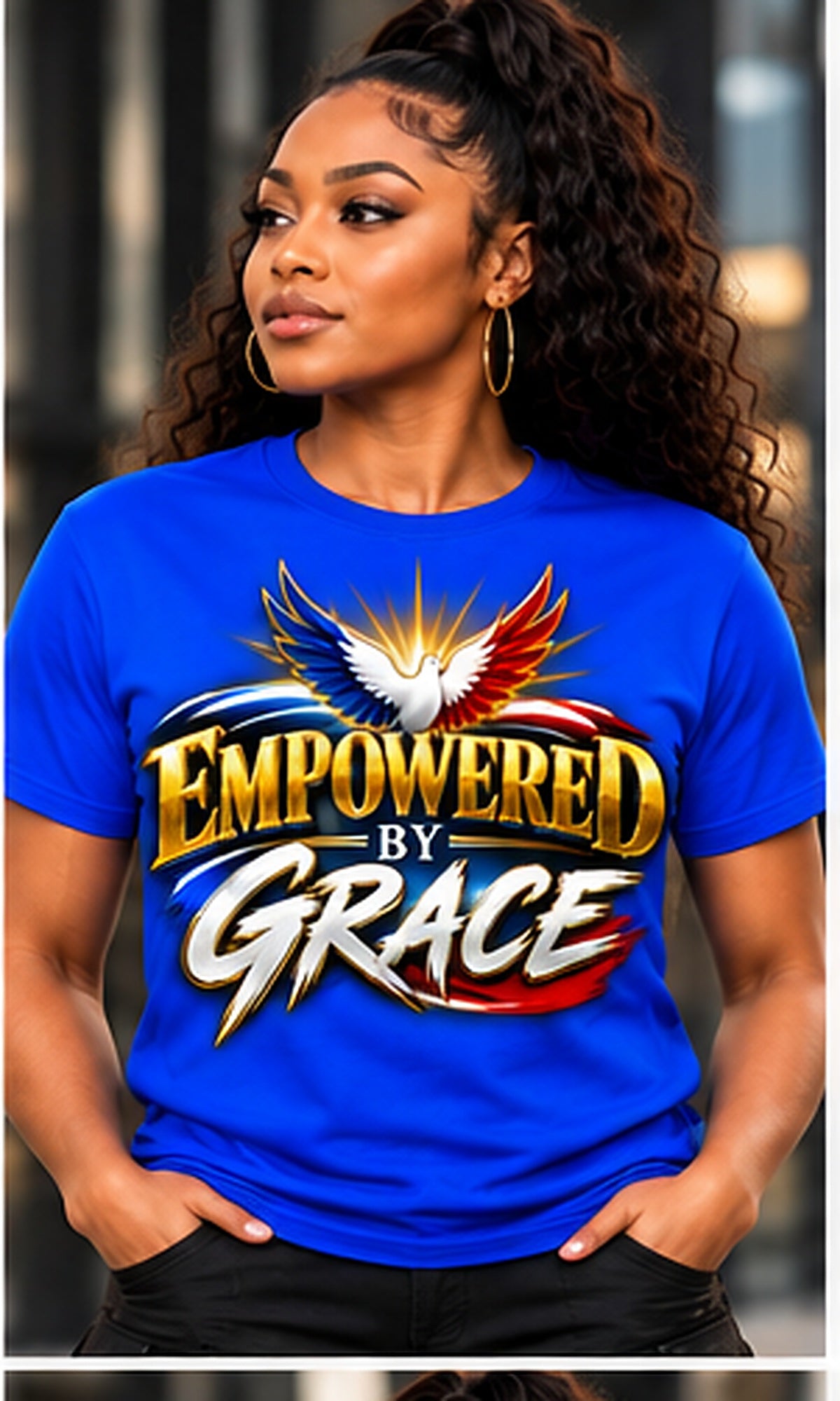 Empowered by Grace T-Shirt in Blue