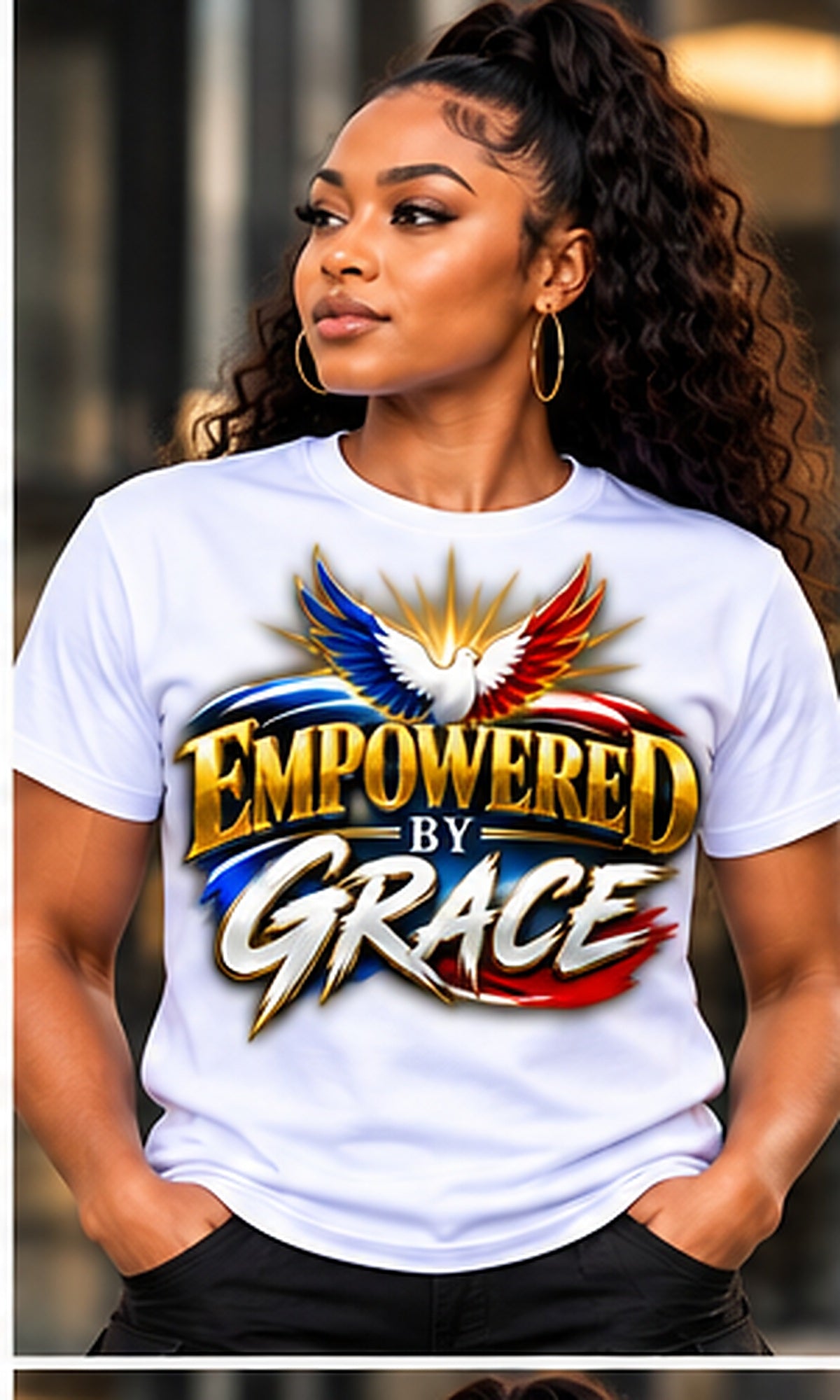Empowered by Grace T-Shirt in White