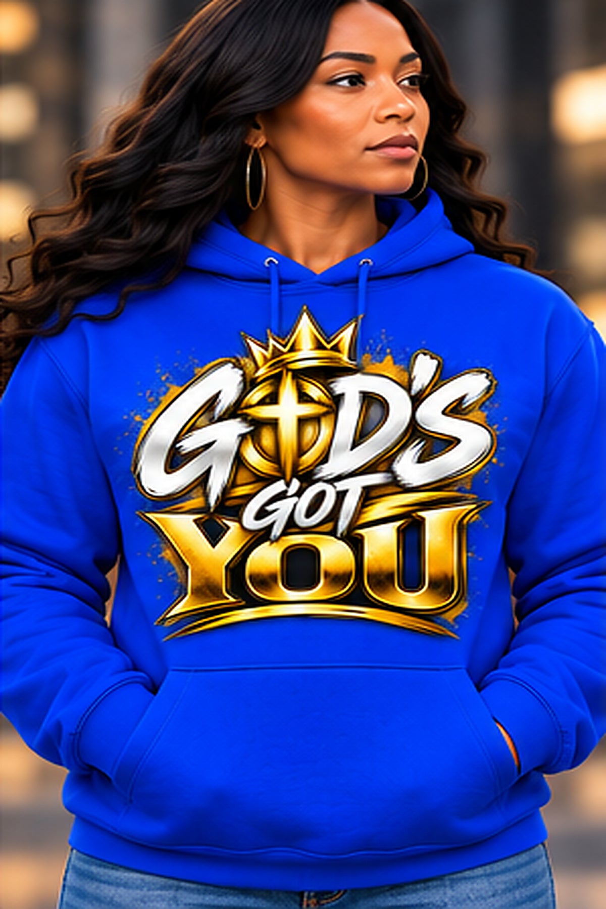 God's Got You Hoodie in Blue