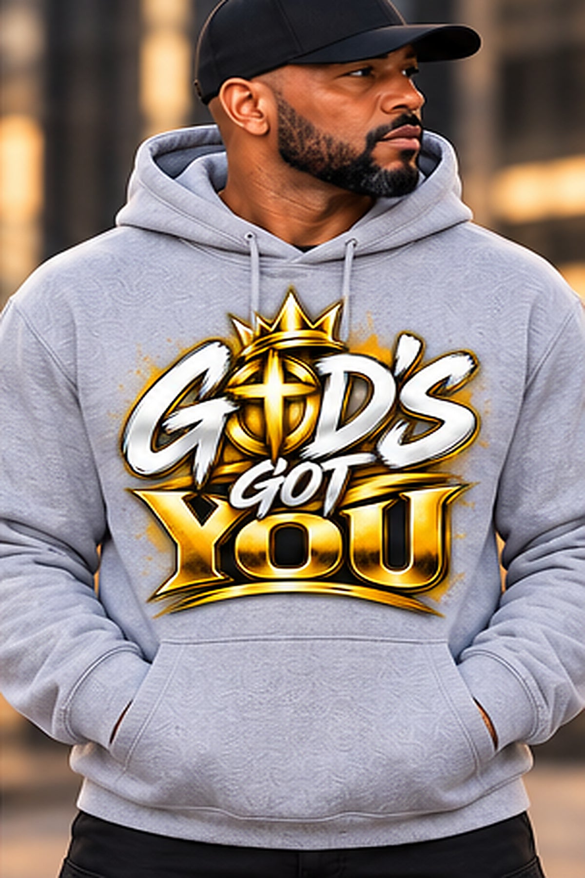 God's Got You Hoodie in Gray