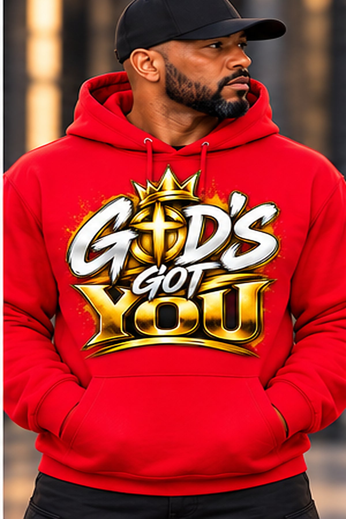 God's Got You Hoodie in Red