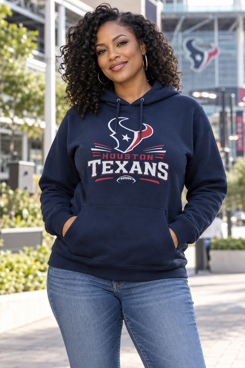 Houston Texans Navy Hoodie model mockup