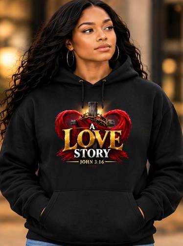 A Love Story Hoodie model mockup