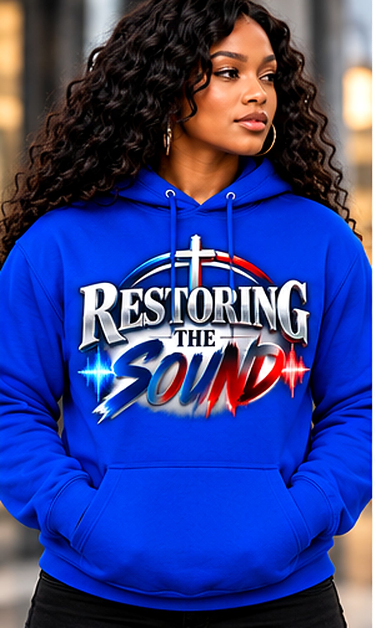 Restoring the Sound Hoodie in Blue