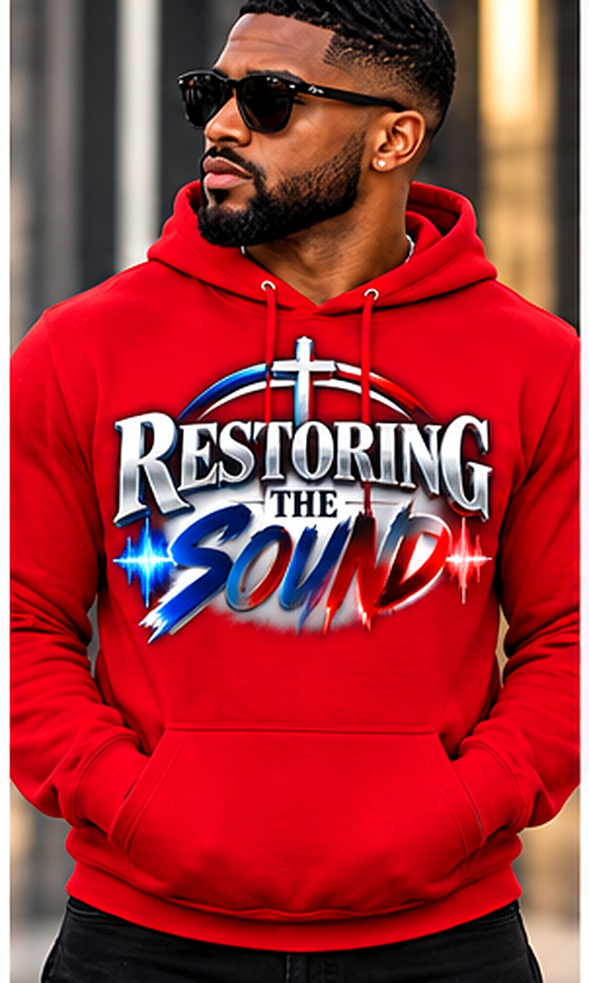 Restoring the Sound Hoodie in Red