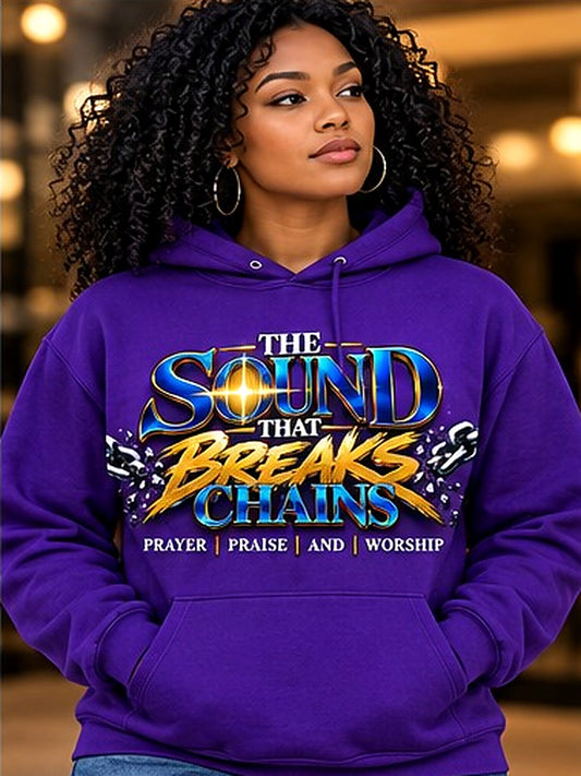 The Sound That Breaks Chains Hoodie model mockup