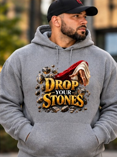 Drop Your Stones Hoodie model mockup