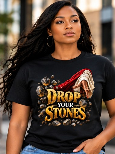 Drop Your Stones T-Shirt model mockup