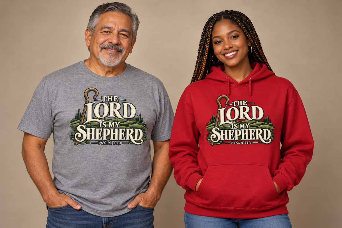 The Lord Is My Shepherd T-shirt and hoodie model mockups