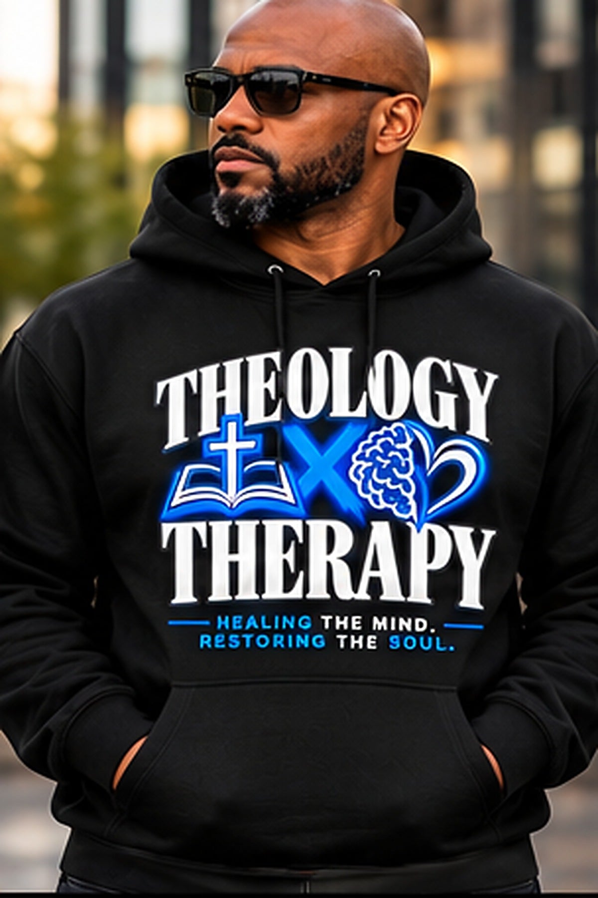 Theology & Therapy Hoodie — Black