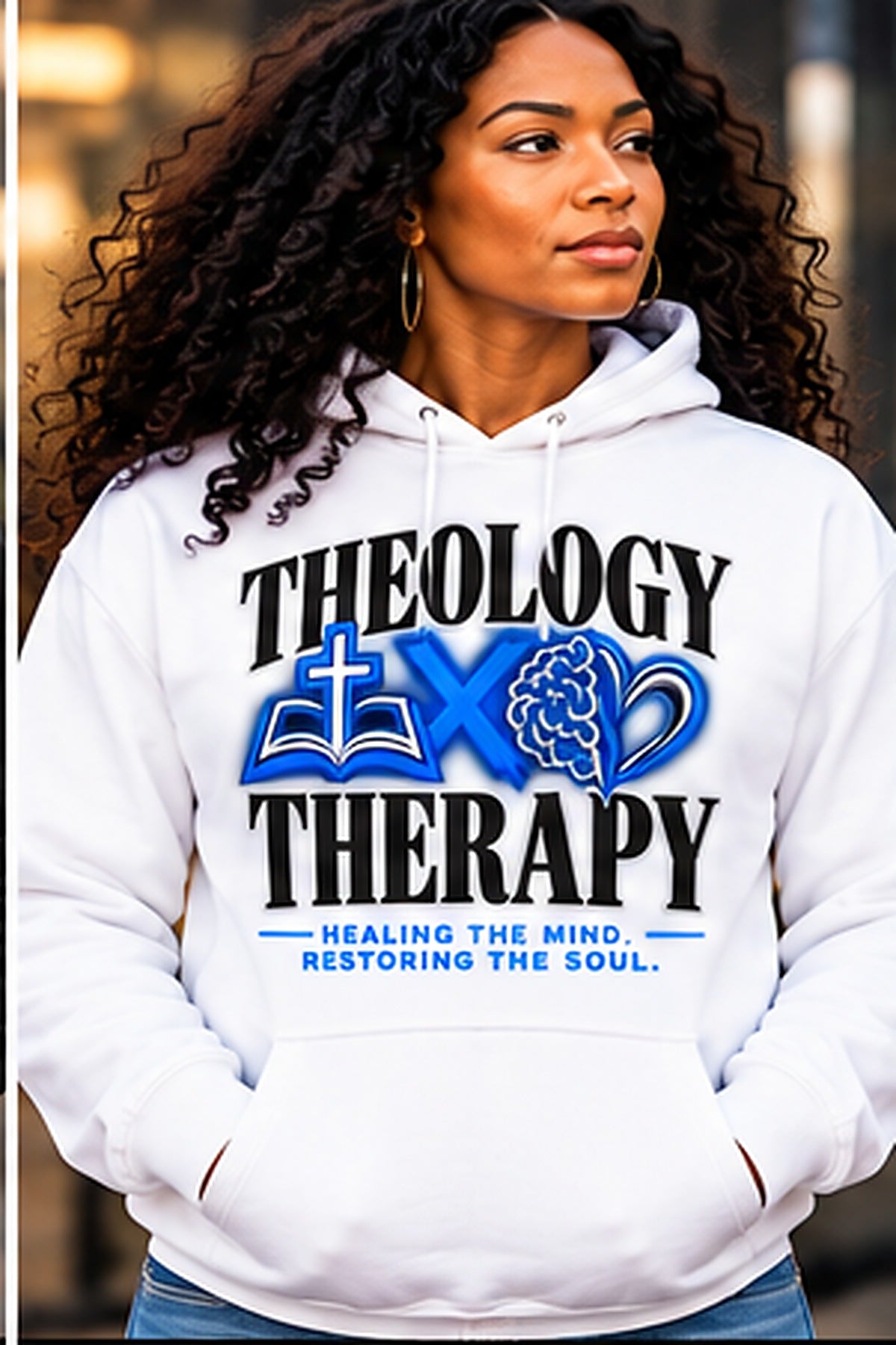 Theology & Therapy Hoodie — White