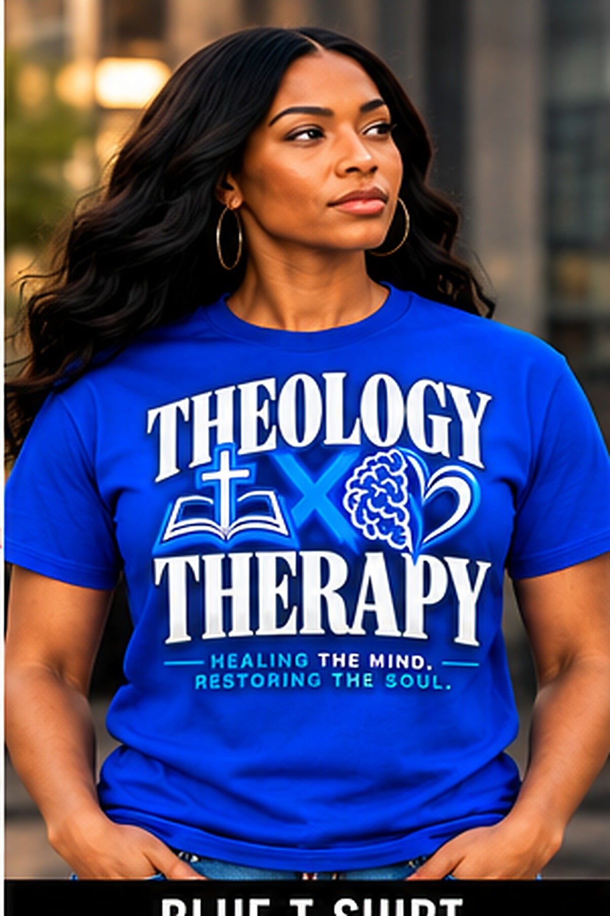 Theology & Therapy T-Shirt — Blue