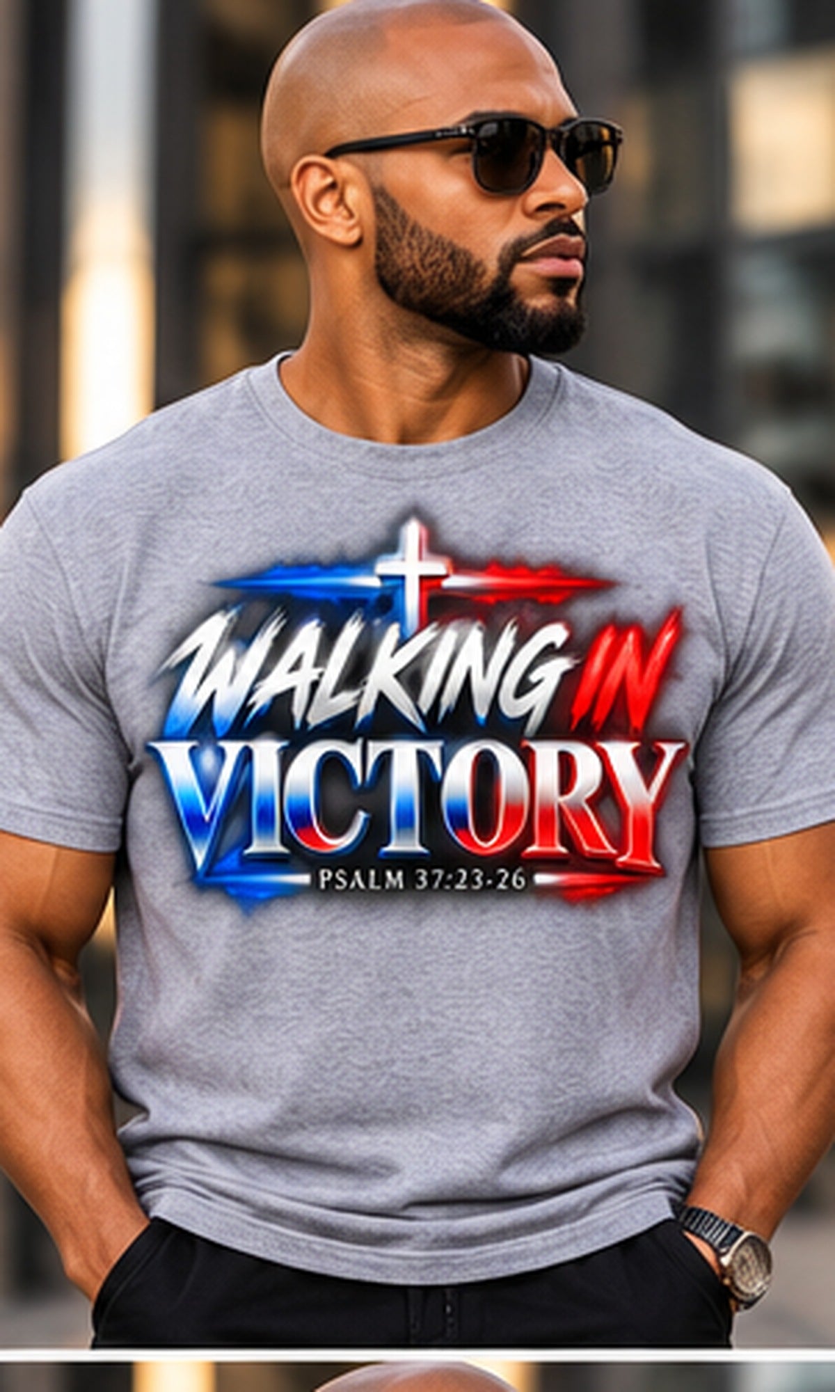 Walking in Victory T-Shirt in Gray