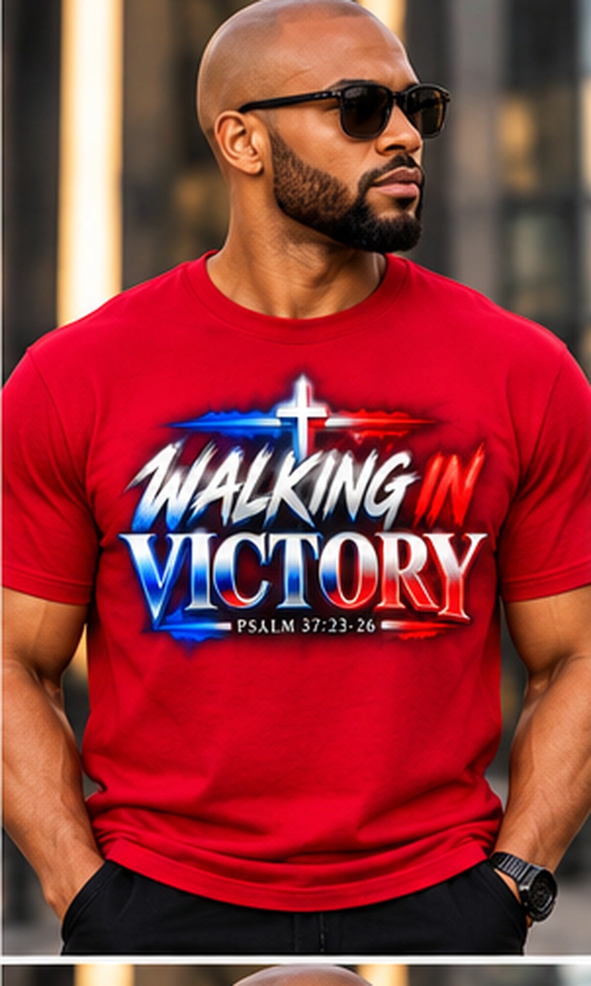 Walking in Victory T-Shirt in Red