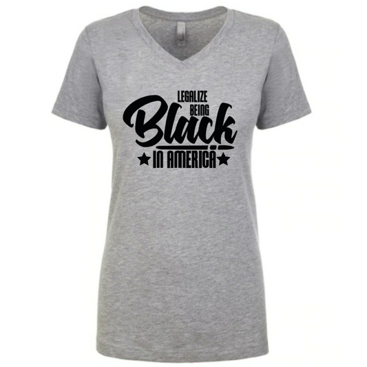 Black In America V-neck shirt