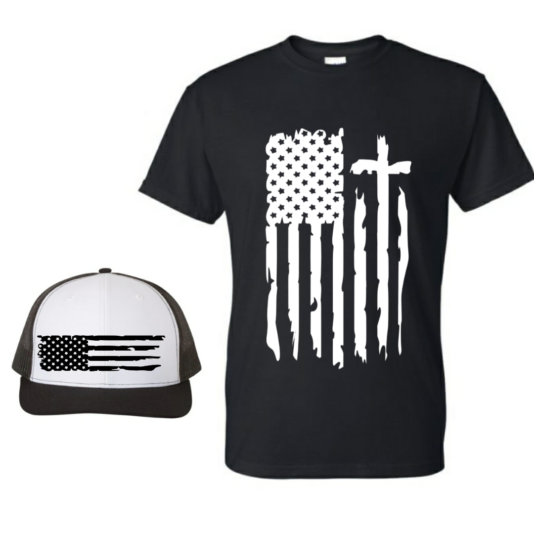 American Flag Cross Jesus T-Shirt, Cross Symbol T-Shirt, American Flag T-Shirt, American Christian Faith