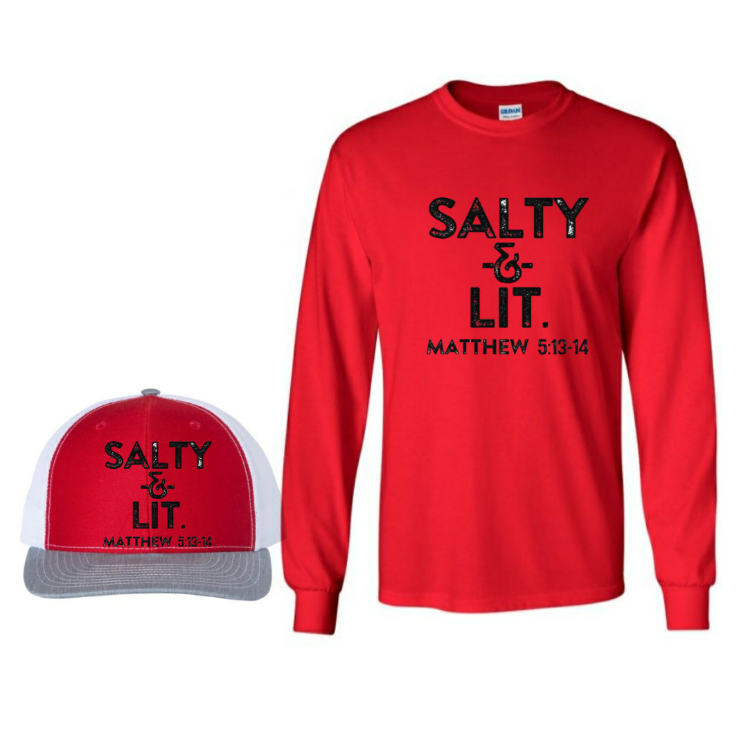 Salty & Lit hat and shirt combo