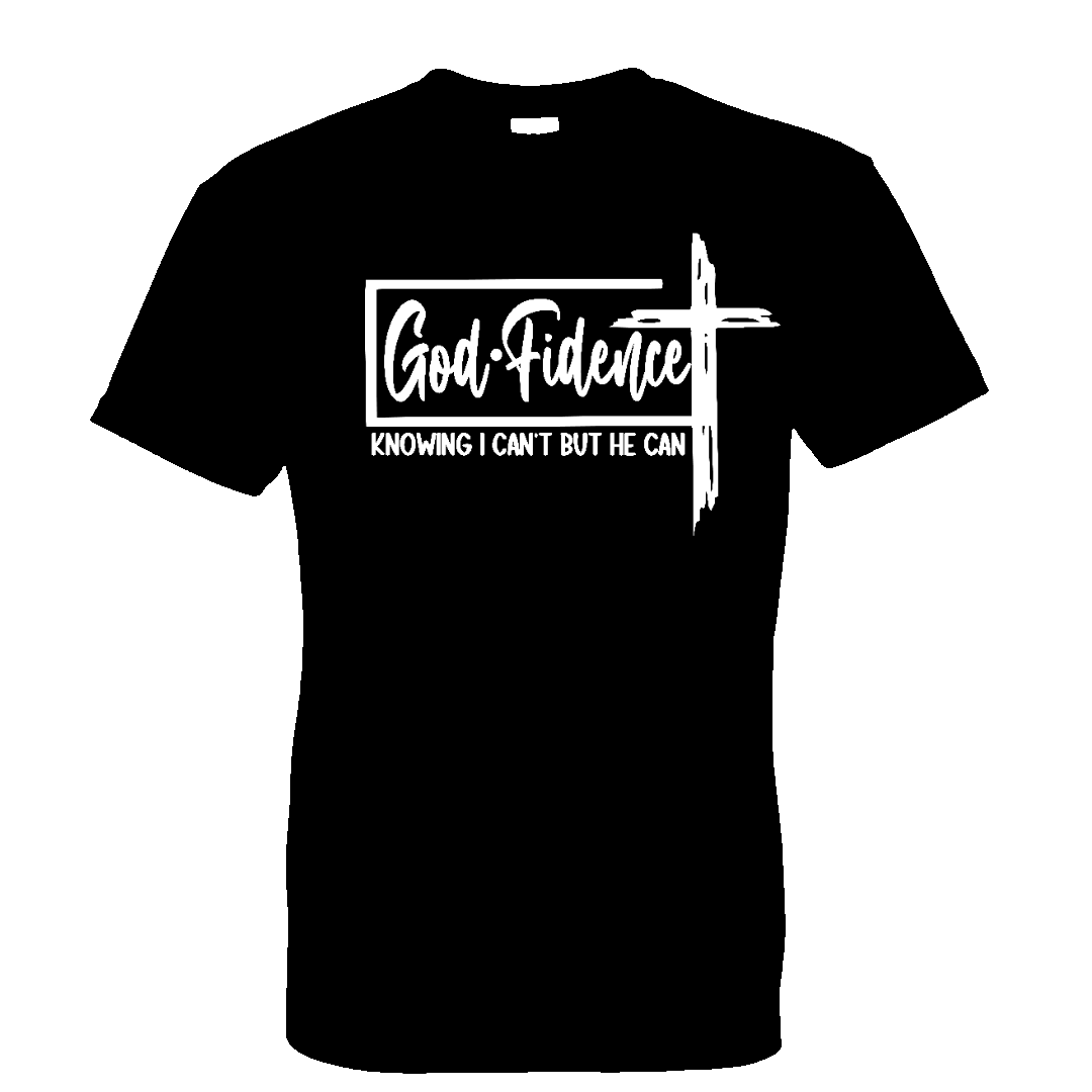 Godfidence T-Shirt, Christian Apparel, Cute Christian Tee, Bible Verses T shirt, Faith Shirt, Church Shirts, Religious Shirt