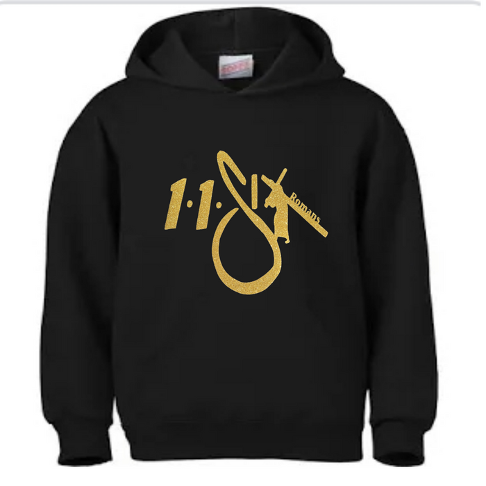Black “11six” Hoodie – Romans 1:16 Faith Apparel